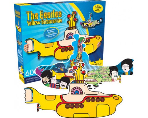 Casse-tête des Beatles en forme de Yellow submarine de 600 morceaux 2 côtés